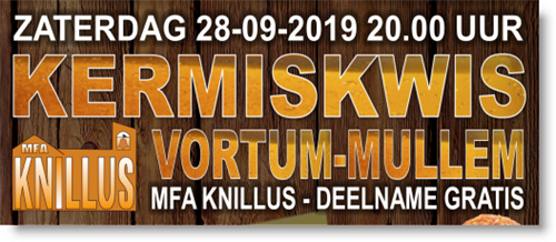 Inschrijving Vortum-Mullem KermisKwis 2019 geopend!
